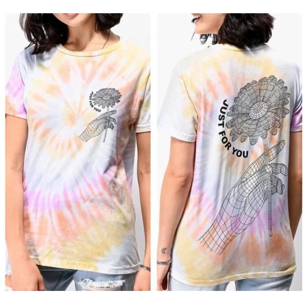 BSR By‎ Samii Ryan Just For You Tie Dye Floral Graphic T-Shirt Sz XS